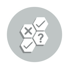 honeycomb, cross, check, methods badge icon. Simple glyph, flat vector of Business icons for ui and ux, website or mobile application