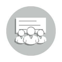 bubble, worker, coaching badge icon. Simple glyph, flat vector of Business icons for ui and ux, website or mobile application