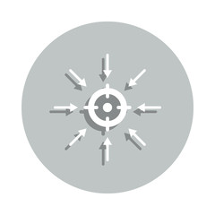 Obraz premium target, arrow, focus badge icon. Simple glyph, flat vector of Business icons for ui and ux, website or mobile application