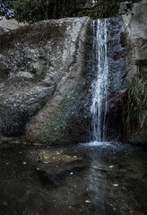 Obraz premium The waterfall in park in Crimea.