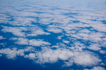 white clouds on blue sky top view