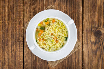 Homemade Alphabet Soup (selective focus)