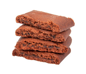 chocolate cacao cookies isolated on the white