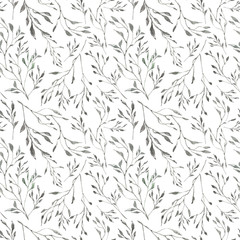 Hand painted watercolor tropical seamless pattern with exotic palm leaves. Elegant illustration on white background. Palm leaves, jungle leaves. Floral background for wallpaper, scrapbooking, wrapping