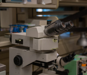 Fototapeta na wymiar Image of a microscope in a lab.