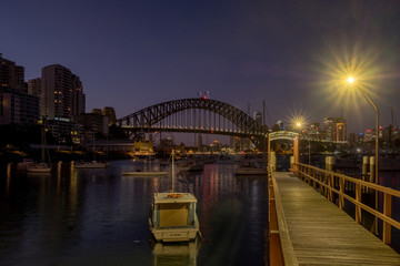 Fototapeta na wymiar pier and harbour scene at dawn