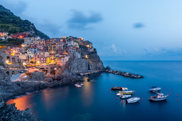 Manarola, a town in Cinque Terre, in the coast of Italy.