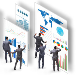 Businessman in business visualization and infographics concept