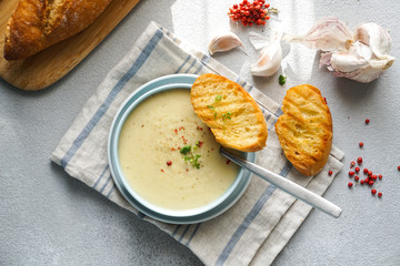 garlic creamy french soup,  Aïgo Bouido
