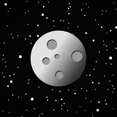 Simple Moon And Stars Vector
