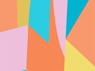 Beautiful of Colorful Art Blue, Pink, Orange and Yellow, Abstract Modern Shape. Image for Background or Wallpaper