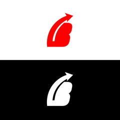 B Letter with Arrow Logo Template vector Design