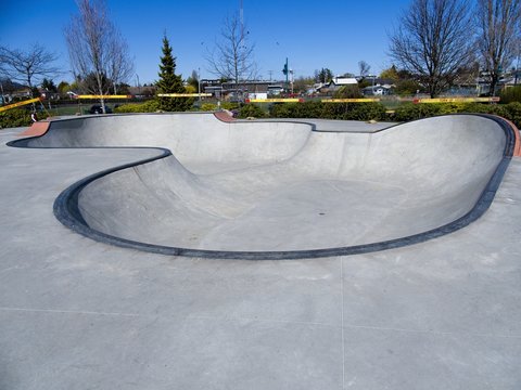 Skateboarding rink in Sidney BC boarded up by town to prevent spread of infection