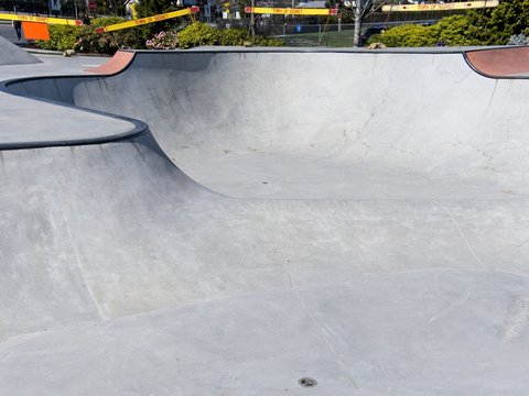 Skateboarding rink in Sidney BC boarded up by town to prevent spread of infection - Powered by Adobe