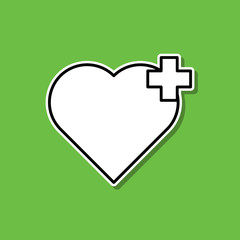 Fototapeta premium Heart sticker icon. Simple thin line, outline vector of medical icons for ui and ux, website or mobile application