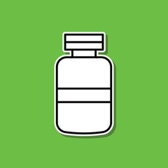 Pills sticker icon. Simple thin line, outline vector of medical icons for ui and ux, website or mobile application