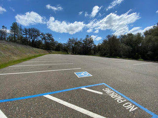 Empty Parking Lot During Social Distancing and Closing of Parks in California