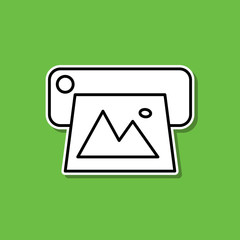 Printer sticker icon. Simple thin line, outline vector of photography icons for ui and ux, website or mobile application