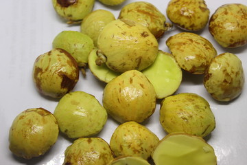 Yellow jengkol or dog fruit from Indonesia