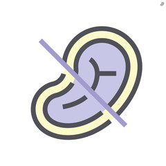 No meat for prevent virus vector icon, 48x48 pixel perfect and editable stroke.