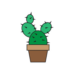cactus color icons design. vector illustrations