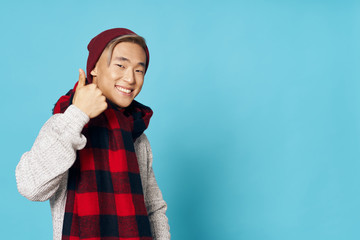 young man listening to music with headphones