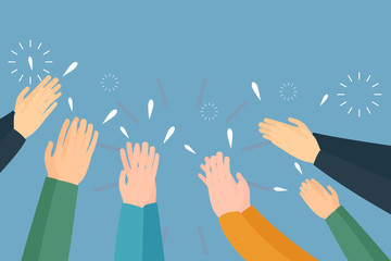People hands applaud. Human hands clapping ovation. Human hands clapping ovation for doctor and medical people for fighting coronavirus or covid-19. business concept medical health vector illustration