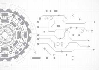 Obraz premium Circuit technology background with hi-tech digital data