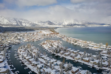 South Lake Tahoe After Winter Snow Storm - Tahoe Keys 