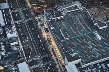 Aerial View of Industrial Complex and Rail Yard, Osaka