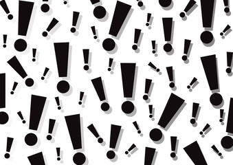 random black exclamation mark for background, vector illustration