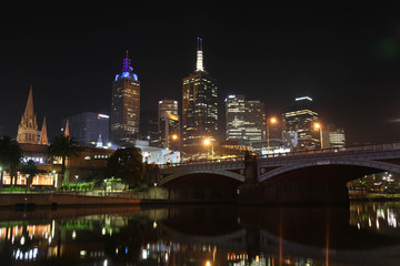 Fototapeta na wymiar Melbourne CBD Nightscape