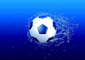 Naklejka premium しぶきを上げるサッカーボール