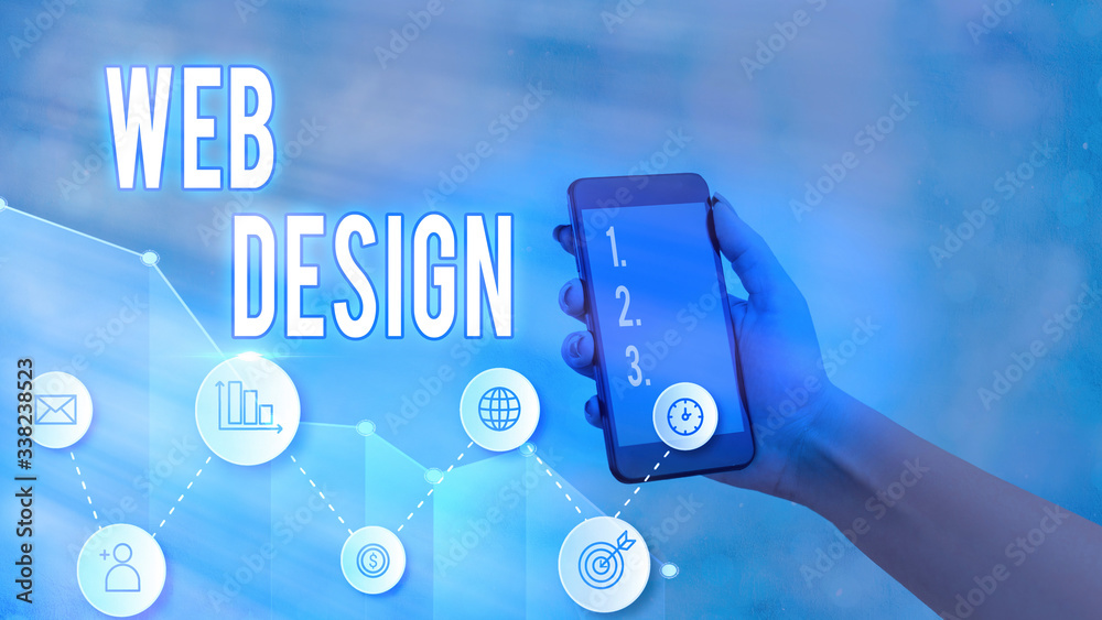 Poster conceptual hand writing showing web design. concept meaning website development designing and proces