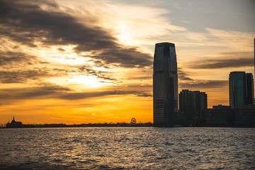 sunset over the city