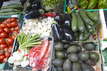 Outdoor market, vegetables for sale, in Aix en Provence, France