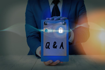 Word writing text Q And A. Business photo showcasing a period of time or an occasion when someone...