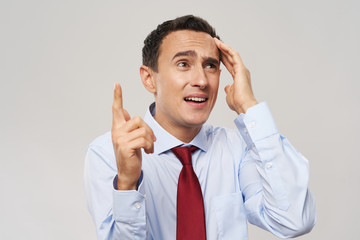 young businessman with headache