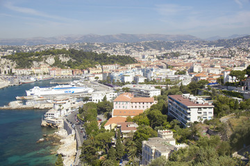 Fototapeta na wymiar Aerial View of Harbor at Nice, France
