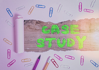 Text sign showing Case Study. Business photo text analysis and a specific research design for...
