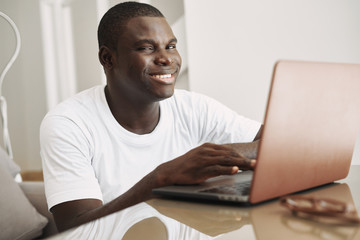 male of african appearance at home