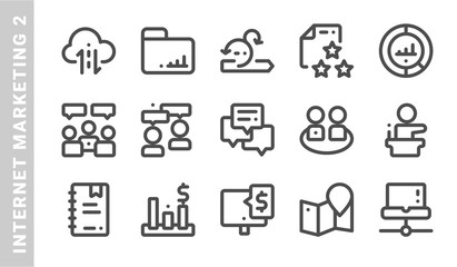 internet marketing 2 icon set. Outline Style. each made in 64x64 pixel
