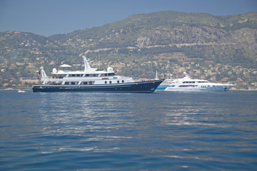 Yachts in port at Saint Jean Cap Ferrat, French Riviera, France