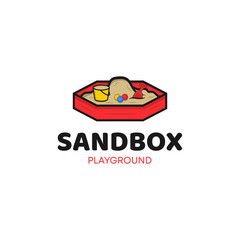 Sandbox Playground Childhood Park Logo Design Icon Vector