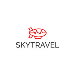 Sky Travel Aircraft Modern Logo Design Icon Vector