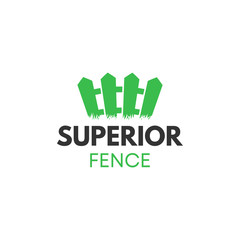 Superior Fence Cage Steel Safety Backyard Logo Design Icon Industry Vector