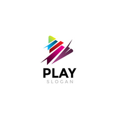 play button logo symbol. modern gradient icon design vector