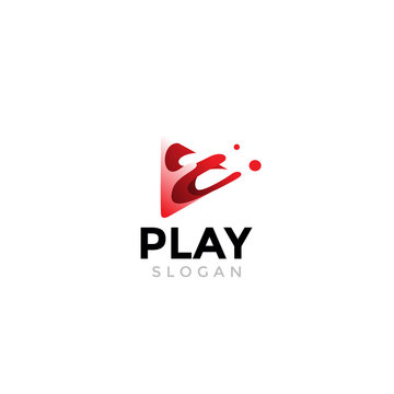 play button logo symbol. modern gradient icon design vector