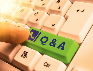 Word writing text Q And A. Business photo showcasing a period of time or an occasion when someone...