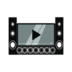 television icon vector illustration, chanel tv media lcd design monitor icon music symbol audio speaker
